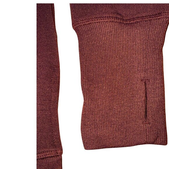 Athleta Coaster Luxe V Neck Pullover Sweatshirt Spiced Cabernet Size XL - Picture 3 of 8